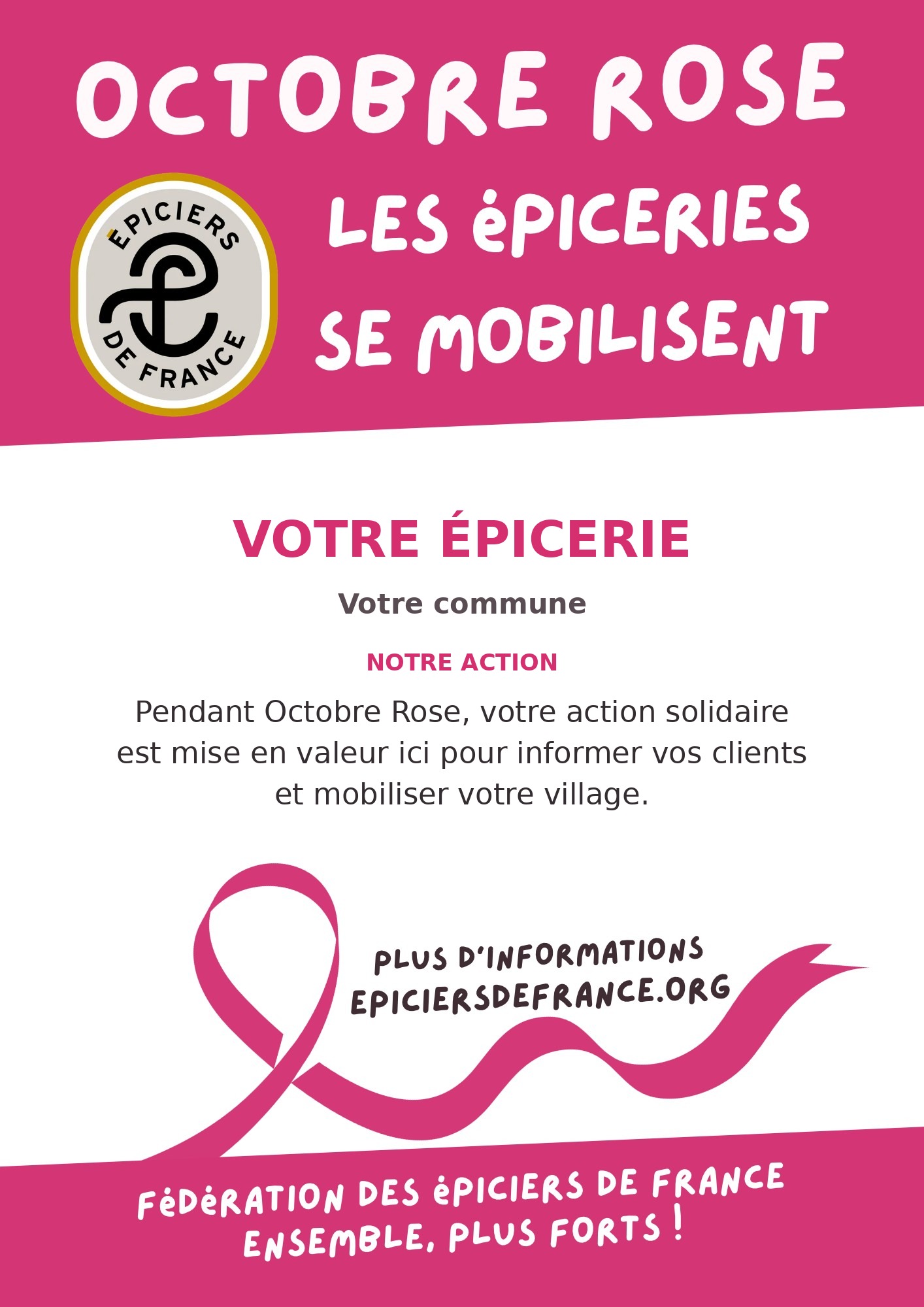 Exemple d’affiche A4 Octobre Rose